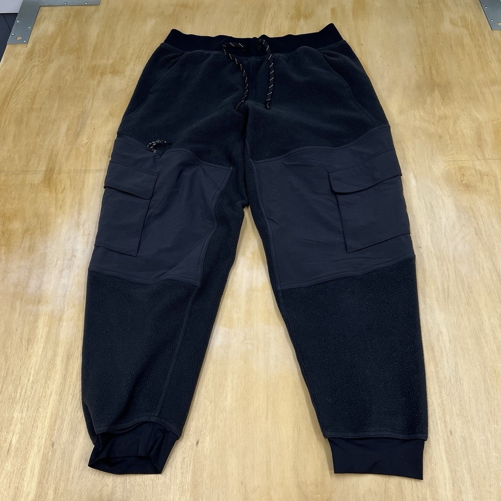Lululemon Fleece High Rise Cargo Jogger Women Sz 12 (Waist 32-35) Black (No Tag) - Picture 2 of 16